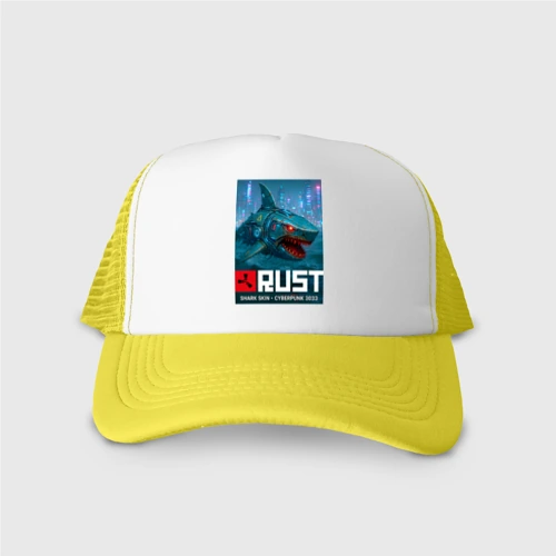 Кепка тракер с сеткой Shark skin - video game Rust cyberpunk