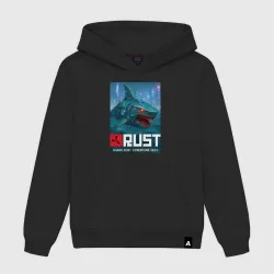 Мужская толстовка хлопок Shark skin - video game Rust cyberpunk
