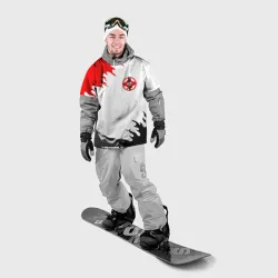 Накидка на куртку 3D Киокушинкай чёрно-красный огонь карате