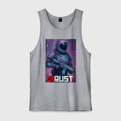 Мужская майка хлопок Video game Rust - Astronaut skin
