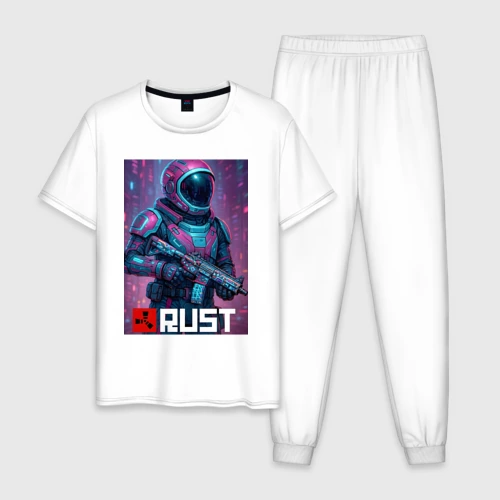 Мужская пижама хлопок Video game Rust - Astronaut skin