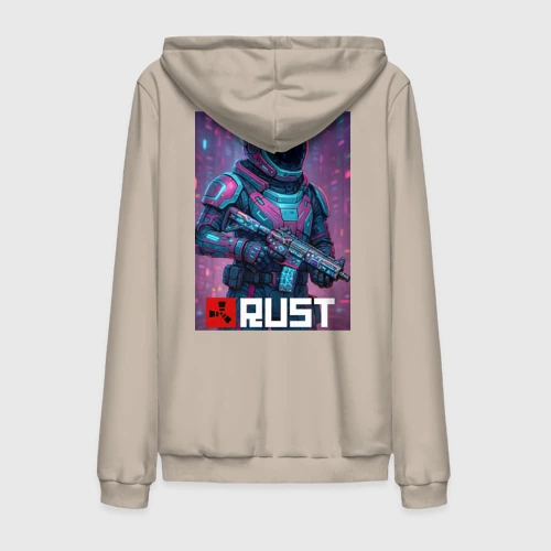 Мужская толстовка на молнии хлопок Video game Rust - Astronaut skin