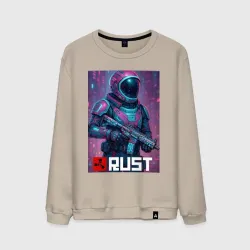Мужской свитшот хлопок Video game Rust - Astronaut skin