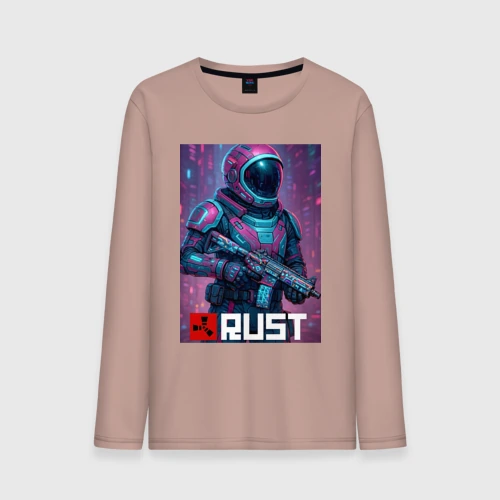 Мужской лонгслив хлопок Video game Rust - Astronaut skin