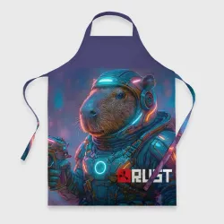 Фартук 3D Capybara skin - video game Rust neon glow