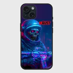 Чехол силиконовый для Apple iPhone 15 матовый Skin of a dead cosmonaut - video game Rust