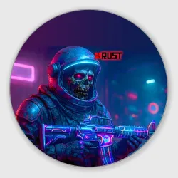 Круглый коврик для мышки Skin of a dead cosmonaut - video game Rust