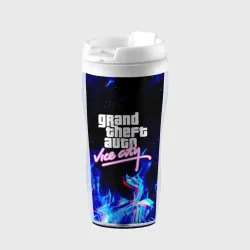 Термокружка-непроливайка GTA Vice City огонь неоновой ночи 