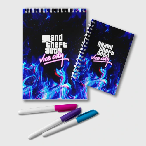 Блокнот GTA Vice City огонь неоновой ночи