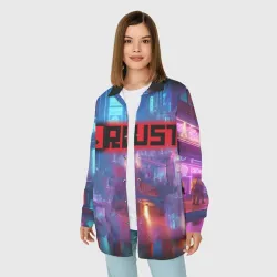 Женская рубашка oversize 3D Video game Rust - neon glow - фото 2