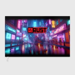Флаг 3D Video game Rust - neon glow