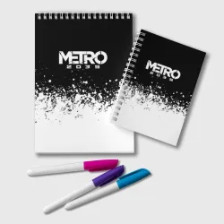Блокнот Metro 2039 брызги краски на чёрном