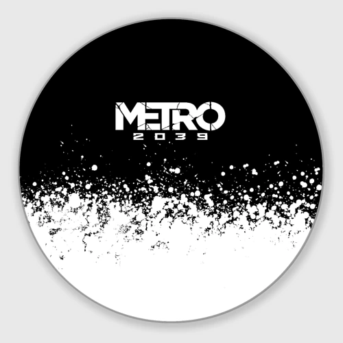 Круглый коврик для мышки Metro 2039 брызги краски на чёрном