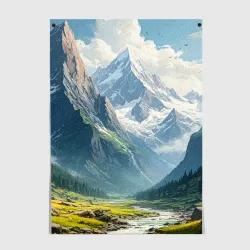 Постер Скалы и вершины