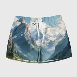 Женские шорты 3D Скалы и вершины