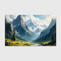Бумага для упаковки 3D Скалы и вершины