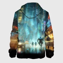 Мужская куртка 3D Video game rust - city battle neon glow - фото 2