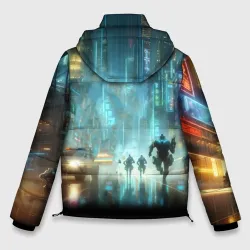 Мужская зимняя куртка 3D Video game rust - city battle neon glow - фото 2