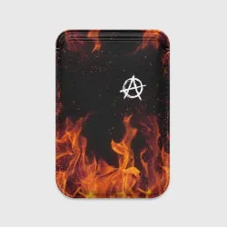 Картхолдер Magsafe магнитный Анархия чёрный огонь 
