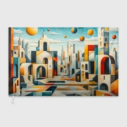 Флаг 3D Архитектурный пейзаж