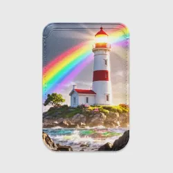 Картхолдер Magsafe магнитный Маяк и радуга у моря