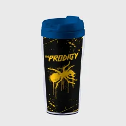 Термокружка-непроливайка The Prodigy муравей жёлтые брызги краски