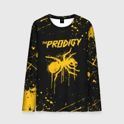 Мужской лонгслив 3D The Prodigy муравей жёлтые брызги краски