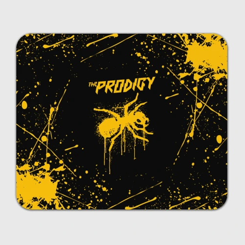 Прямоугольный коврик для мышки The Prodigy муравей жёлтые брызги краски