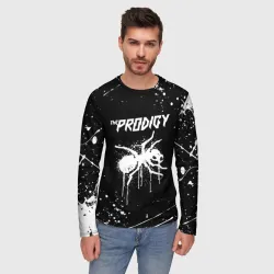 Мужской лонгслив 3D The Prodigy ant yellow брызги красок - фото 2