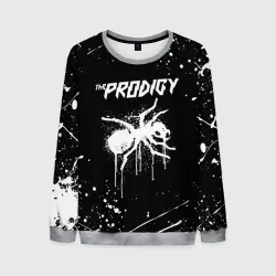 Мужской свитшот 3D The Prodigy ant yellow брызги красок