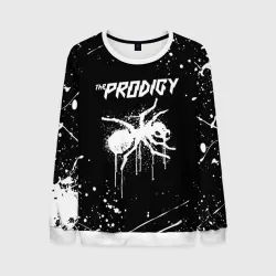 Мужской свитшот 3D The Prodigy ant yellow брызги красок
