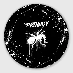 Круглый коврик для мышки The Prodigy ant yellow брызги красок