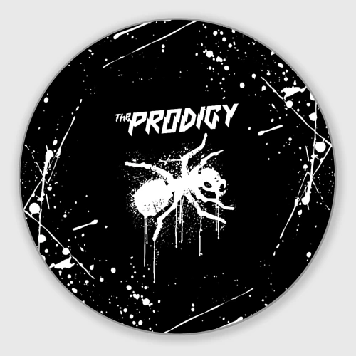 Круглый коврик для мышки The Prodigy ant yellow брызги красок