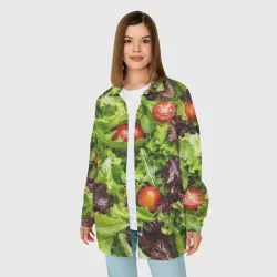 Женская рубашка oversize 3D ПП-салат текстура - фото 2