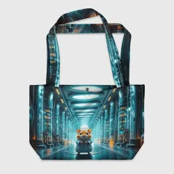 Пляжная сумка 3D Хомяк в лаборатории