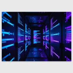 Поздравительная открытка Футуристическая серверная