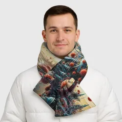 Шарф-пуховик 3D Вирусные частицы под микроскопом - фото 2