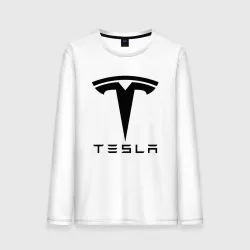 Мужской лонгслив хлопок Tesla logo black
