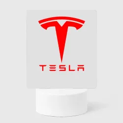 Светильник-ночник Tesla logo red 