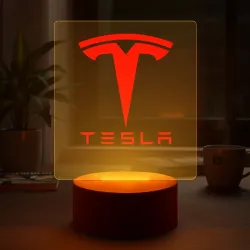 Светильник-ночник Tesla logo red  - фото 2