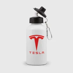 Бутылка спортивная Tesla logo red 