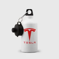 Бутылка спортивная Tesla logo red  - фото 2