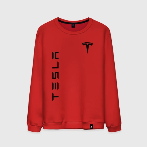 Мужской свитшот хлопок Tesla logo black на груди