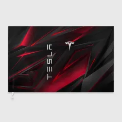 Флаг 3D Tesla неоновая красная абстракция 