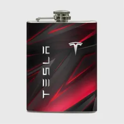 Фляга Tesla неоновая красная абстракция 
