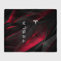 Плед 3D Tesla неоновая красная абстракция 