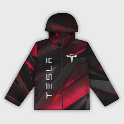 Женская ветровка 3D Tesla неоновая красная абстракция 