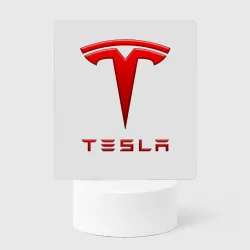 Светильник-ночник Tesla логотип с надписью градиент