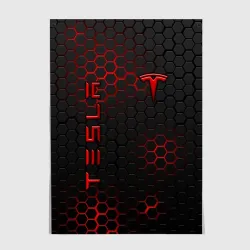 Постер Tesla неоновая стальная броня 