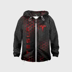 Детская ветровка 3D Tesla неоновая стальная броня 